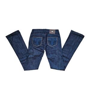 y2k vintage western leather-accent jeans